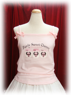 baby camisole cherryribbonprintgingham color1